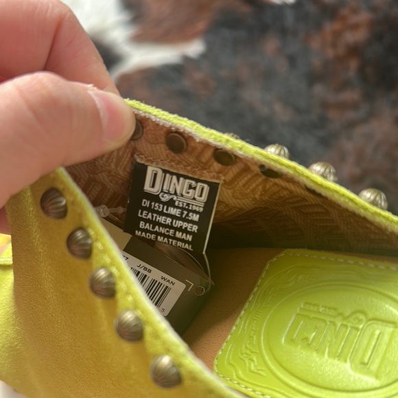 Lime Green Studded Wedge Ankle Boots - Picture 4 of 4